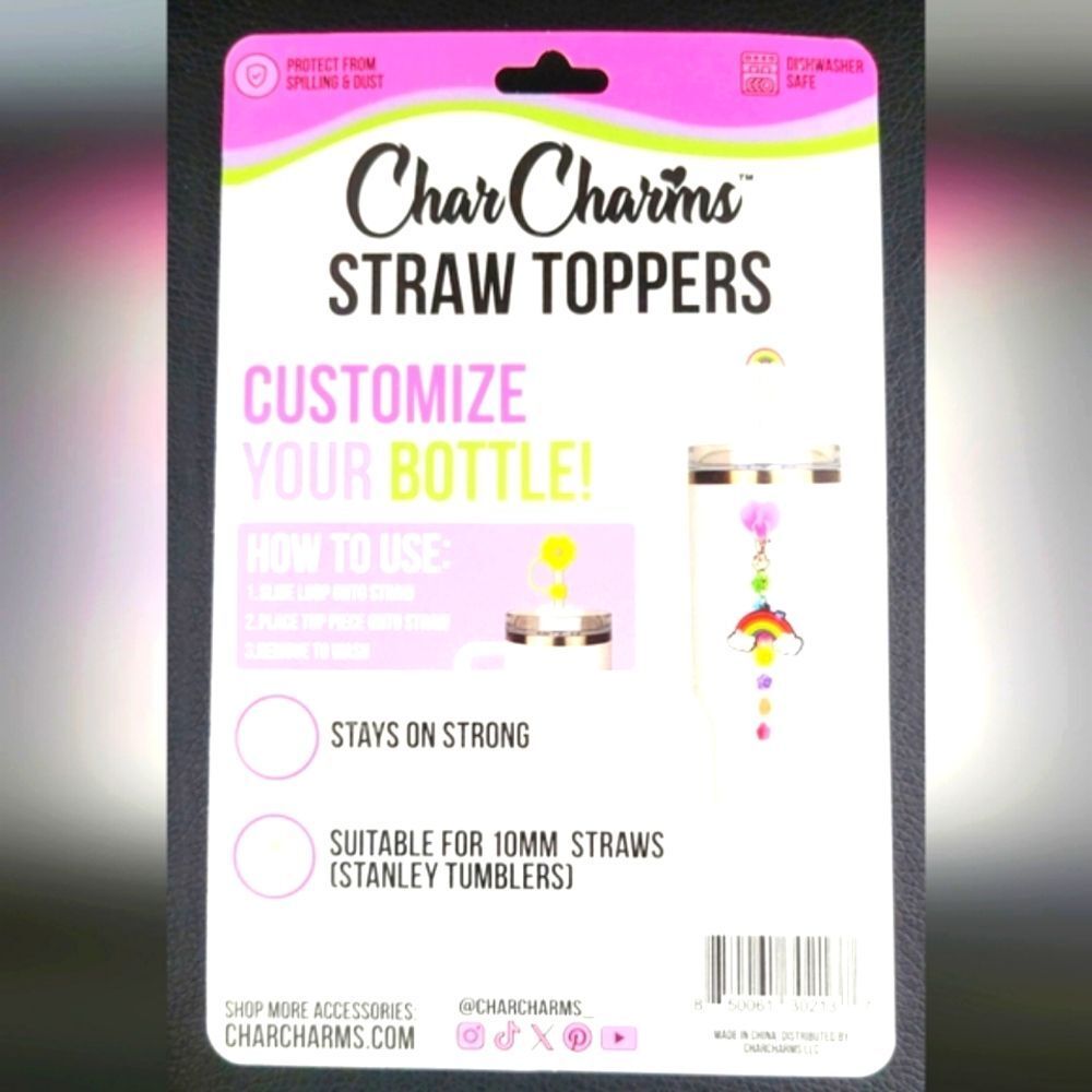 CharCharms 4pk Nature Straw Topper - Picture 2 of 7